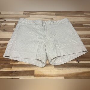 Banana Republic High Waist White Patterned Shorts